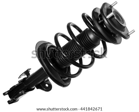 Shock absorber with a spring and bearing assembly Royalty-Free Stock Photo #441842671