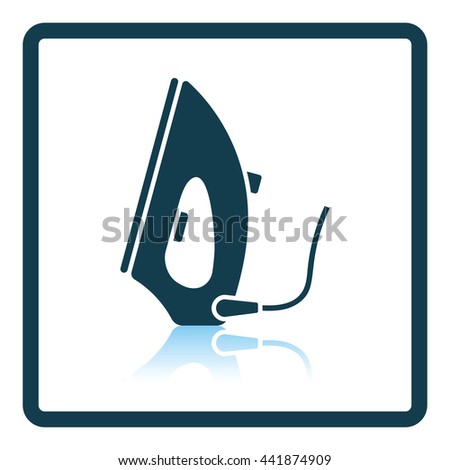 Steam iron icon. Shadow reflection design. Vector illustration.