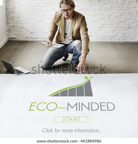 Bar Graph Eco-minded Design Businessman Concept
