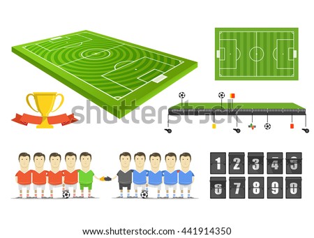 Soccer match infographic elements clip-art