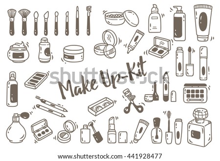 set of make up kit doodle