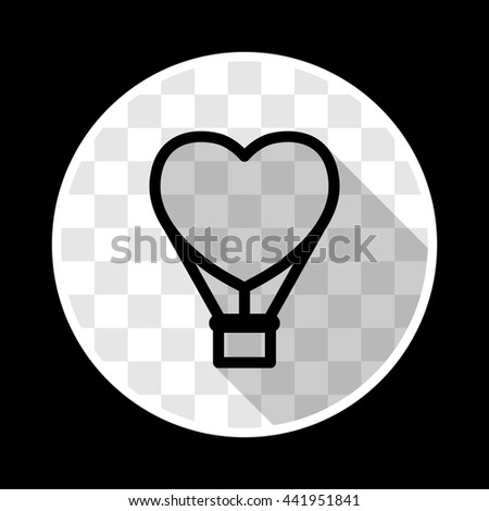 Romantic heart shaped air balloon. Vector illustration 