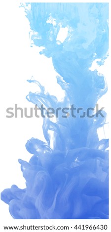Abstract blue color cloud.This is ink swirling in water and This is 3D rendering or 3D illustration.