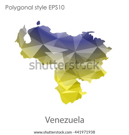 Venezuela map in geometric polygonal style.Abstract gems triangle,modern design background.Vector illustration EPS10.