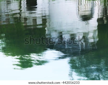Reflection in the water of an old fortress matte