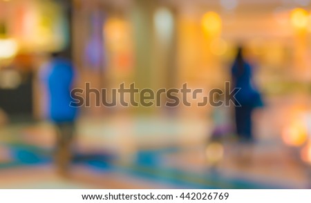 Image of Abstract Blur Retail Shop with light bokeh for background usage . (vintage tone)