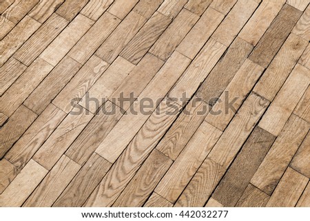 Old wooden parquet pattern, oak wood tiling. Background photo texture