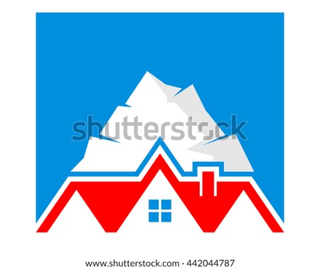 mountain peak housing home residence residential residency real estate image vector icon 1