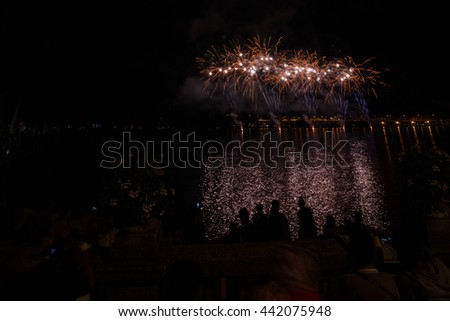 Fireworks on Garda lake 