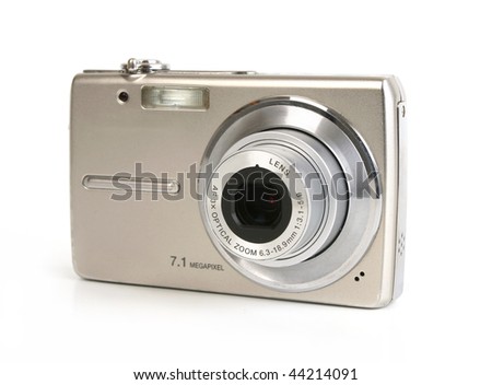 Digital camera isolated on white background Royalty-Free Stock Photo #44214091