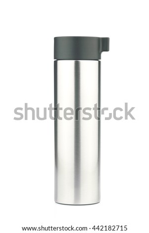 Thermo flask isolated on white