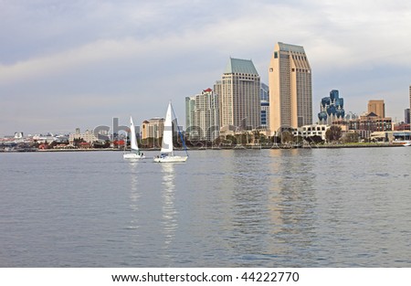 Two sailboats, San Diego California.