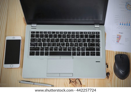 Selective focus of keyboard of laptop computer is already usage as technology concept.