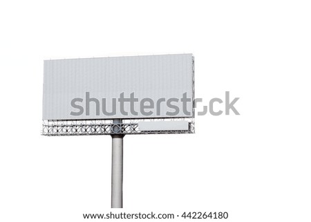 blank billboard or road sign on the highway isolate on white background.