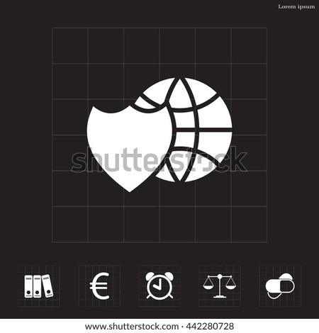 shield icon with a world globe