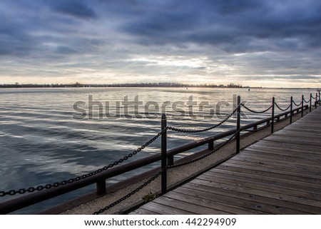 View on the lake from the dock. HDRI photo
