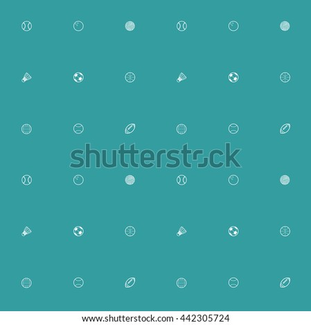 Illustration vector of sports pattern on green color background. 