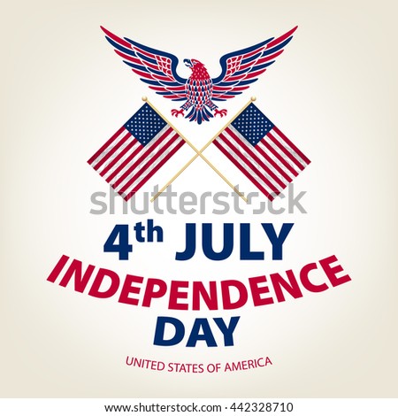 easy to edit vector illustration of eagle with American flag for Independence day art
