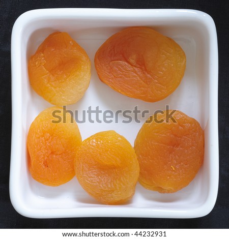 Close-up of dried apricots (large format photography)