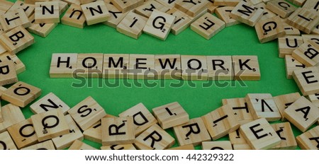 Homework wooden letters