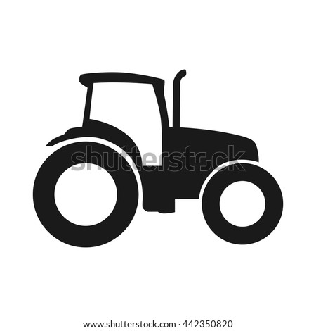 Tractor vector icon, pictogram, side view Royalty-Free Stock Photo #442350820