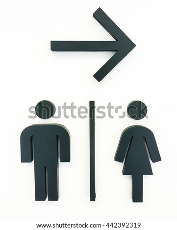 a lady and a man toilet sign on white background