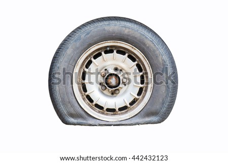 Old Tires On the white background. Royalty-Free Stock Photo #442432123