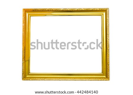Gold picture classic frame. Isolated over white background
