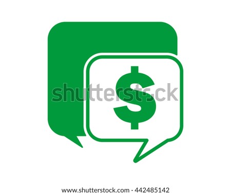 dollar chat box money currency price finance image vector icon logo symbol