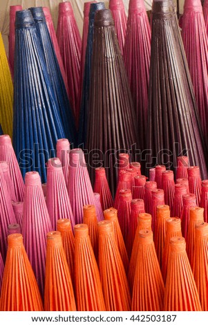 Colorful umbrella background, big and small ones