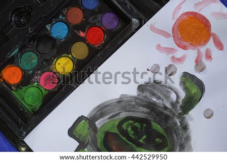 Watercolor artwork of children