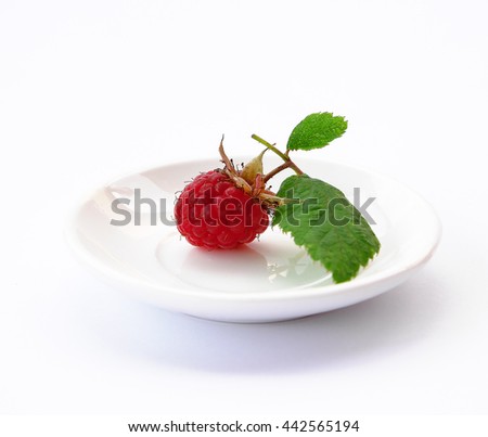sweet tasty raspberries on white background photo for micro-stock