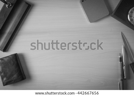 wood background with desktop set