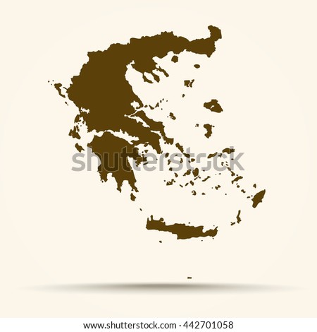 Brown Greece Map Illustration




