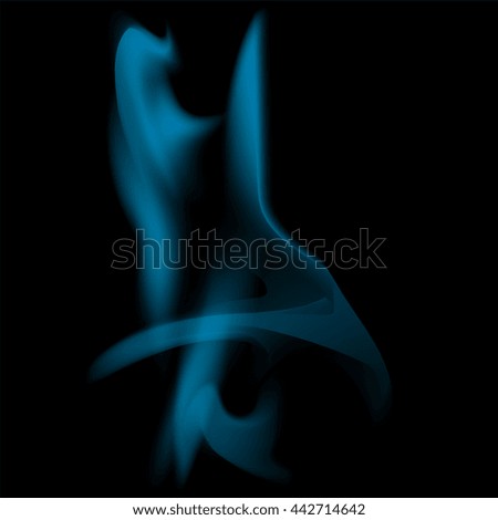 Vector elements for design. Smoke, northern light, clouds random elements on black background for banner, card, poster, identity, web design. Abstract art element