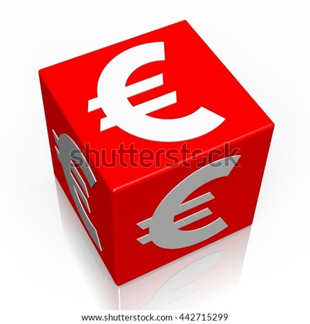 3D illustration/ 3D rendering - Dollar currency sign- 3D cube word