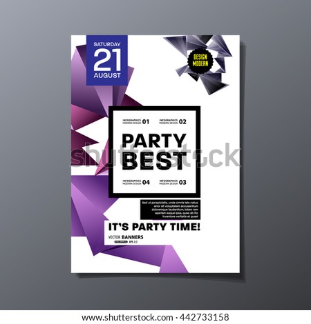 Party Flyer Template. Vector Design. Abstract Geometric Background