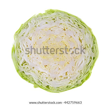 cabbage slice isolated on white background