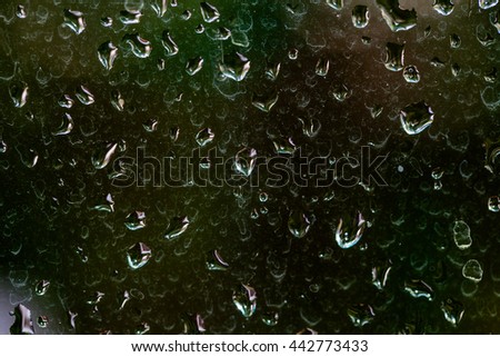 Drops of water on glass 