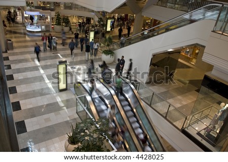 Electric Stairs in Shopping Center, Slow Shutter Speed