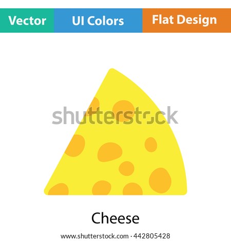 Cheese icon. Flat color design. Vector illustration.