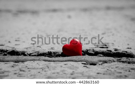 red heart on street 