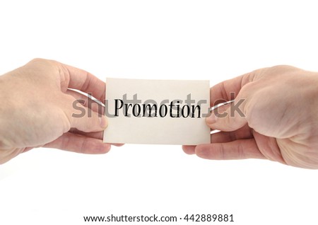 Promotion text concept isolated over white background