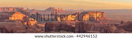 Sunrise in Hunts Mesa navajo tribal majesty place near Monument Valley, Arizona, USA