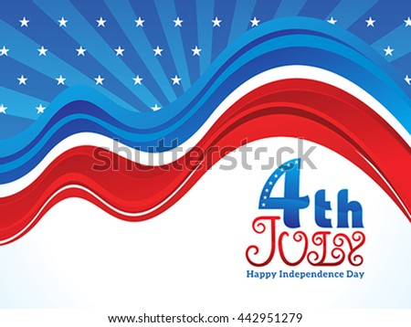 american independence day wave vector illustration