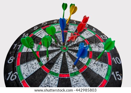 dart game on isolated white with path