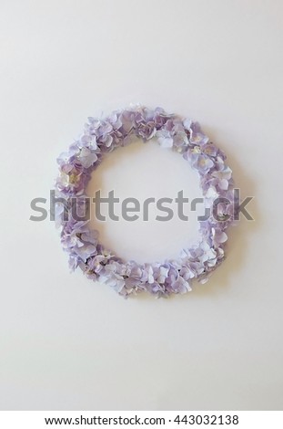 Floral round crown(wreath) with hydrangea