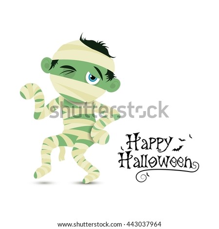 Happy Halloween with Mummy zombie