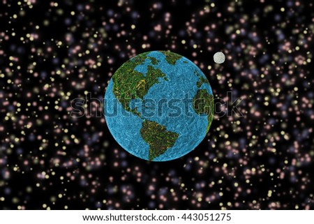 abstract globe on a black background stars.