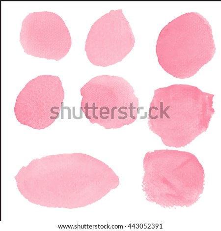 Water color brush on paper rough use for custom brush in Photo editor or use in commercial use 8 shape red collection vector illustrations
